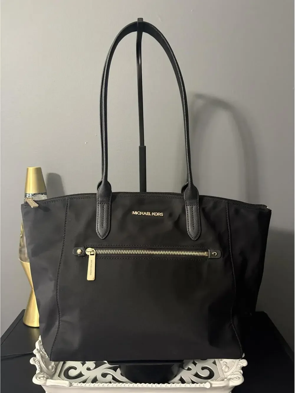 Michael Kors Kelsey Large Black Nylon Tote Bag